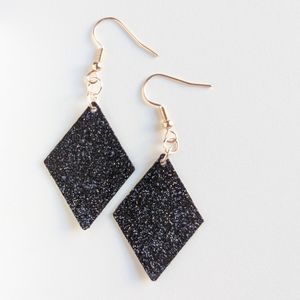 Diamond Shaped White Sparkle Earrings